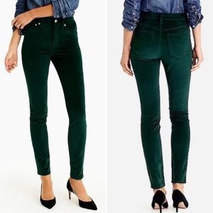 J. Crew Toothpick Skinny Pants Green Velvet 28